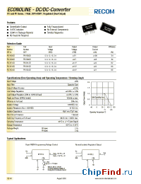 Datasheet RY-1509D manufacturer Recom